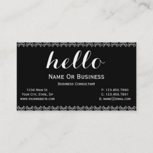 Unique Black & White Name Business Card