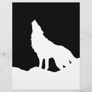 Unique Black & White Pop Art Wolf Silhouette