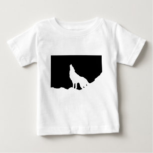 Unique Black & White Pop Art Wolf Silhouette Baby T-Shirt