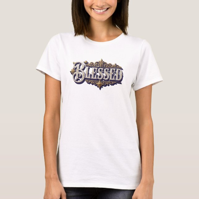 Unique BLESSED Statement Design T-Shirt (Front)