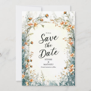 Unique Bloom Wildflower Wedding Save The Date