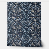 Unique Blue and Silvery Grey Scroll