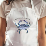 Unique Blue Crab Boil<br><div class="desc">This adult apron features a crab in nautical shades of blue. Use the template fields to add your custom text. To see matching items visit www.zazzle.com/dotellable

Unique art and design by Victoria Grigaliunas of Do Tell A Belle.</div>