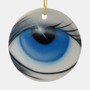 Unique Blue Eye Christmas Ornament