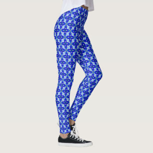 Unique Blue Four Point Geometric Leggings