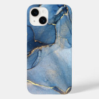 Unique Blue Gold Marble Pattern iPhone / Android