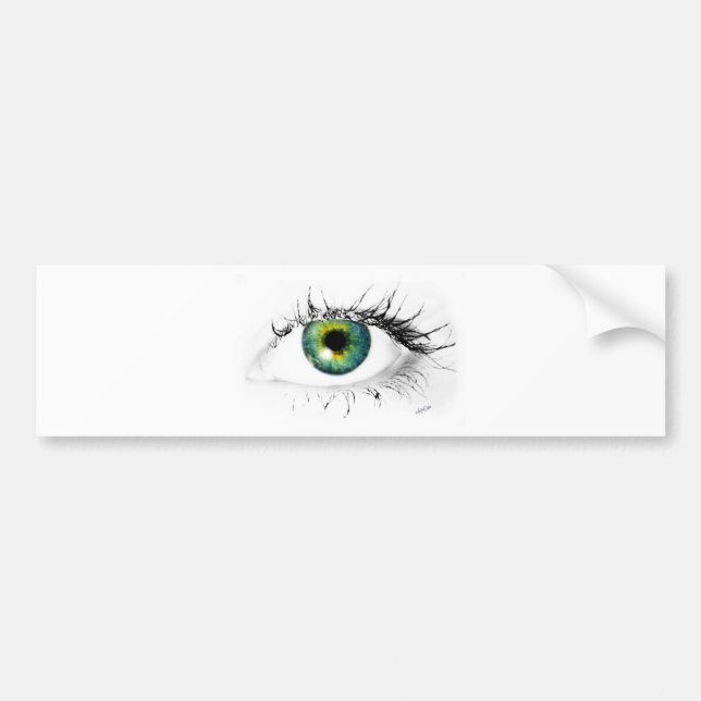 unique blue green eye photo bumper sticker (Front)