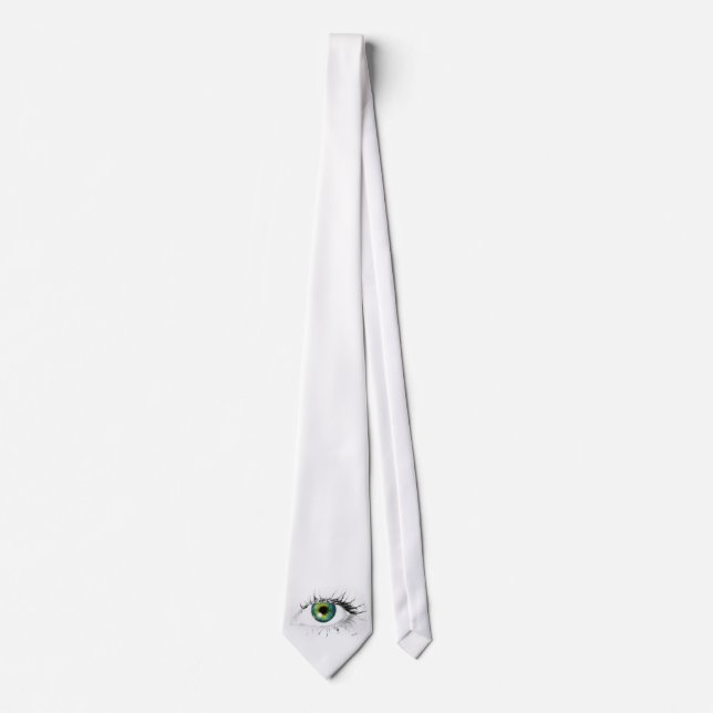 unique blue green gold eye tie (Front)