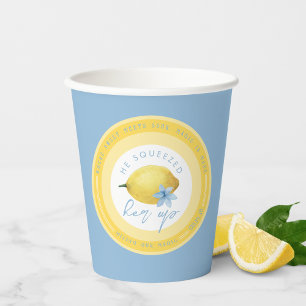 Unique Blue Lemon He Squeezed Her Up Bridal Shower Paper Cups