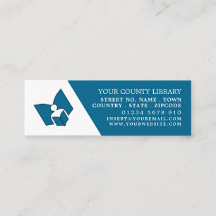 Unique Blue Library Bookmark Business Card