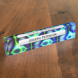 Unique Blue Petals Abstract Design Nameplate
