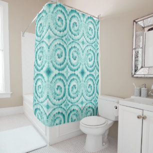 Unique Blue Swirl Pattern Shower Curtain
