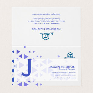 Unique Blue Triangle Pattern Business Card