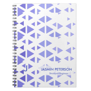 Unique Blue Triangle Pattern Notebook