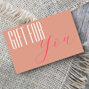Unique Blush Pink Script Coupon Gift Certificate