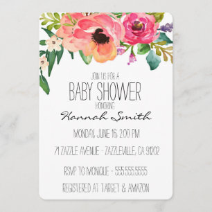 Unique Boho Floral Baby Shower Invitation