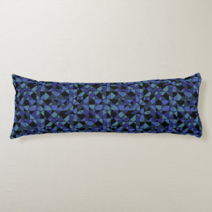 Unique Bold Hip Geometric Blue Cyan Grey Black Body Cushion