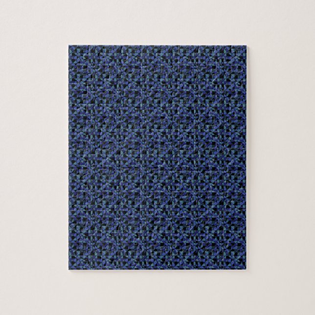Unique Bold Hip Geometric Blue Cyan Grey Black Jigsaw Puzzle (Vertical)