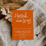 Unique Bold Orange Photo Wedding Invitation<br><div class="desc">This is an bold, modern wedding invitation featuring a beautiful calligraphy font and a bright background. All colours are editable. // For matching designs, search "FALLON" in the Sincerely By Nicole Zazzle store. * If you like this design but don't see it available for something you are looking for, please...</div>