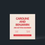 Unique Bold Red Text Modern Minimalist Wedding  Invitation<br><div class="desc">Announce your special day in style with this modern and minimalist wedding invitation. Featuring bold, red typography on a soft, neutral background, this design keeps it simple while making a strong statement. Perfect for couples planning a contemporary wedding, this invitation exudes sophistication with its clean lines and straightforward layout. Whether...</div>