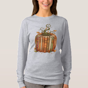 Unique Book Pumpkin Reader Autumn Long Sleeve Tee