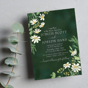 Unique Botanical Floral Wedding Invitation