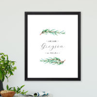 Unique Botanical Wedding Sign and Keepsake