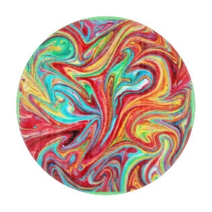 Unique Bright Colours Patterns Painting. Buy Now Cutting Board