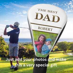 Unique Bronze Metallic Look BEST DAD Name  Golf Head Cover