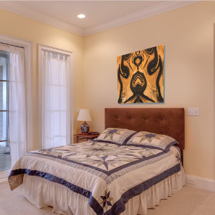 Unique Brown Abstract Marble Liquified Canvas  Print