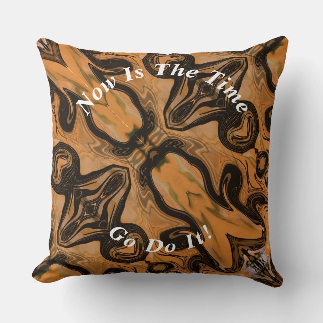 Unique Brown Abstract Marble Liquified  Cushion (Front)