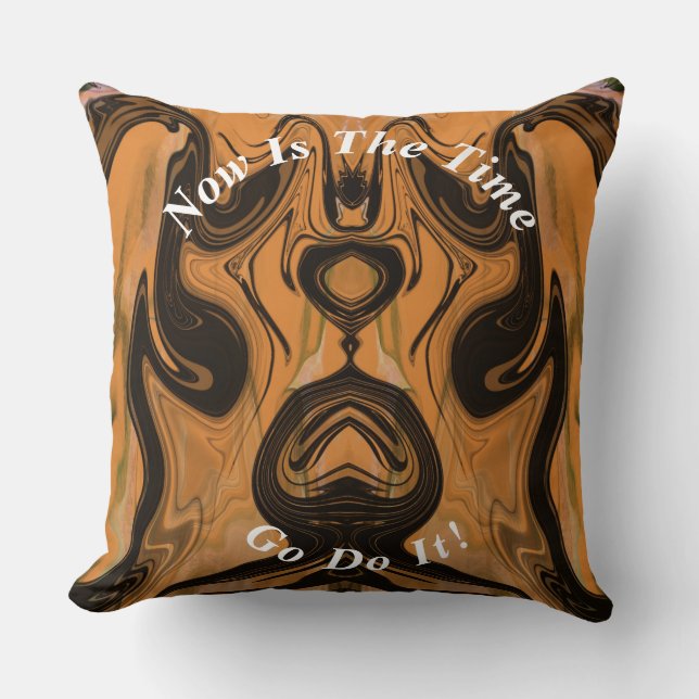 Unique Brown Abstract Marble Liquified  Cushion (Front)