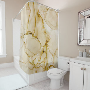Unique Brown Beige Earth Tone Abstract Shower Curtain