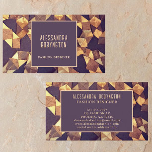 Unique brown gold abstract boho bold elegant  business card