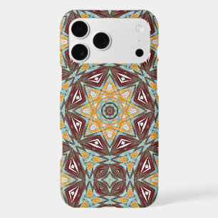 Unique Brown Yellow Turquoise Red Kaleidoscope Art