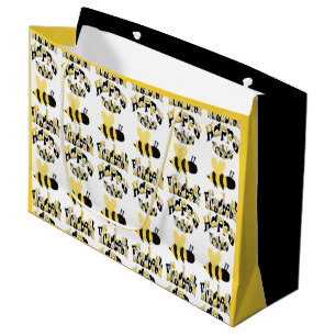 Unique Bumblebee Doodle Personalised Drawing B-Day Large Gift Bag