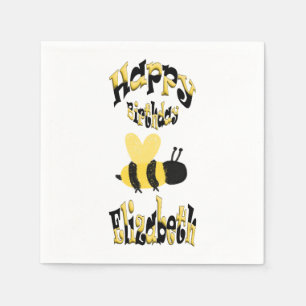Unique Bumblebee Doodle Personalised Drawing B-Day Napkin
