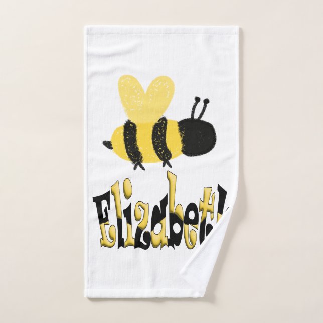 Unique Bumblebee Doodle Personalised Drawing Hand Towel (Hand Towel)