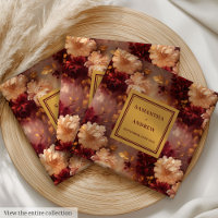 Unique Burgundy Gold Boho Wedding Cloth Napkins