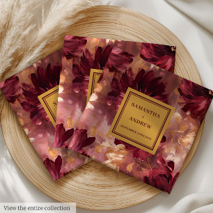 Unique Burgundy Gold Wedding Napkins Personalized