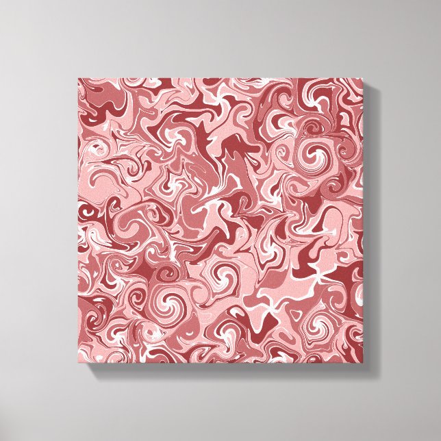 Unique burgundy swirl abstract art canvas print (Front)