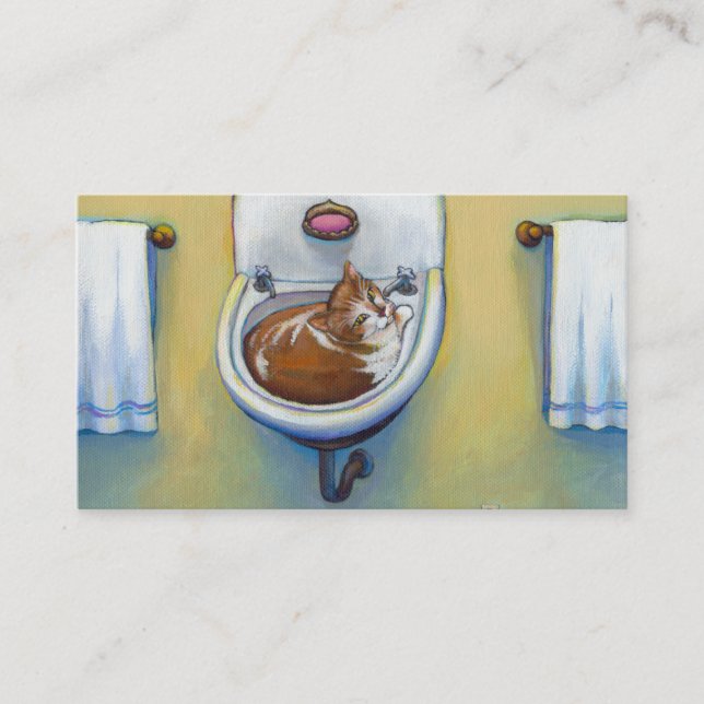 Unique business cards for cat rescues or plumbers (Front)