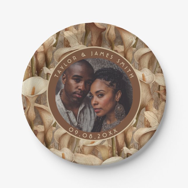 Unique Calle Lilies Plates For Destination Wedding (Front)