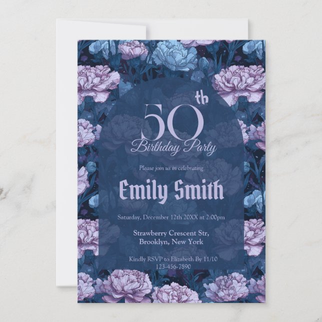 Unique Carnation Aesthetic Birthday Party Invitation (Front)