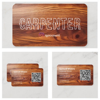 Unique Carpenter Sample Business Card