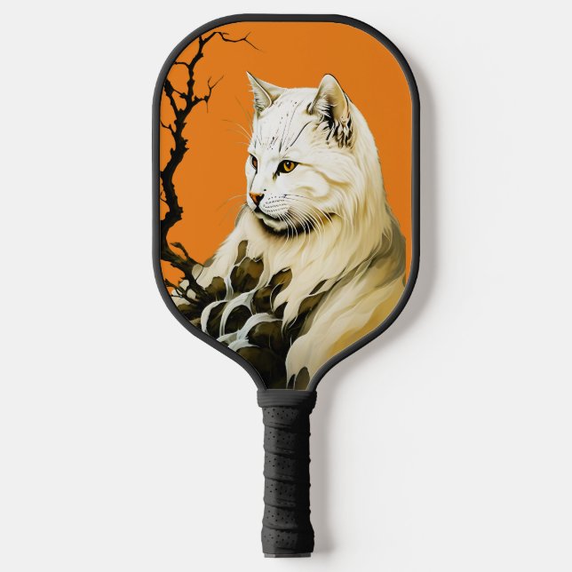 Unique Cat-Inspired Mountain Fountain Delight  Pickleball Paddle (Front)