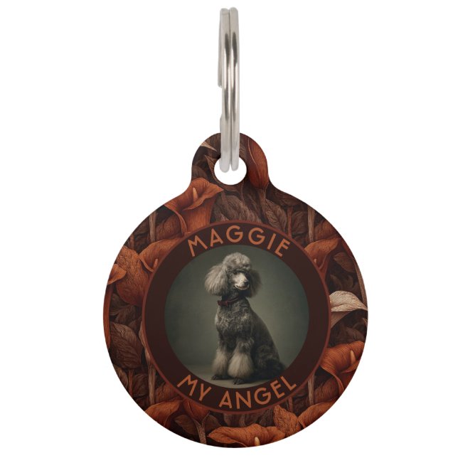 Unique Cat Owner Gift Calla Lilies Pet Tag (Front)