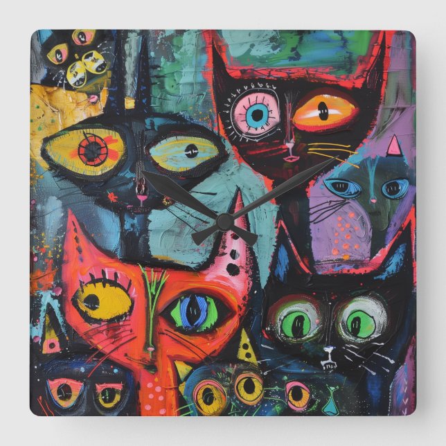 Unique Cat Wall Clock  (Front)