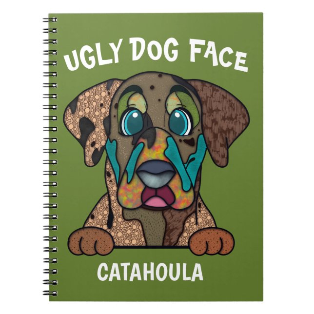 Unique Catahoula ugly dog face Notebook (Front)