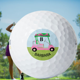 Unique Charming Golf Cart with Clubs Monogram Balls